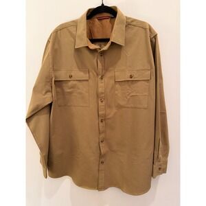 Design In Italy Men's 2XL Tan Utility Overshirt Corduroy Collar Shirt Jacket